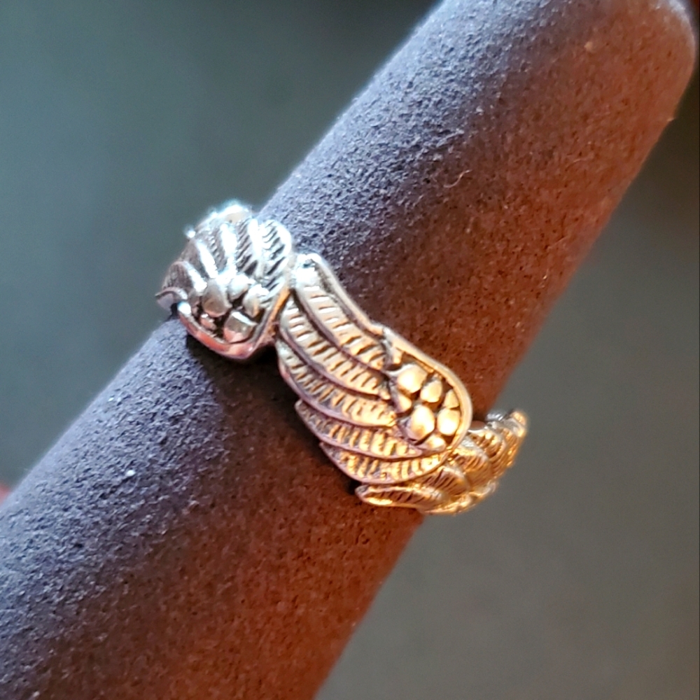 925 Sterling Silver Angel Wings‎ Ring
